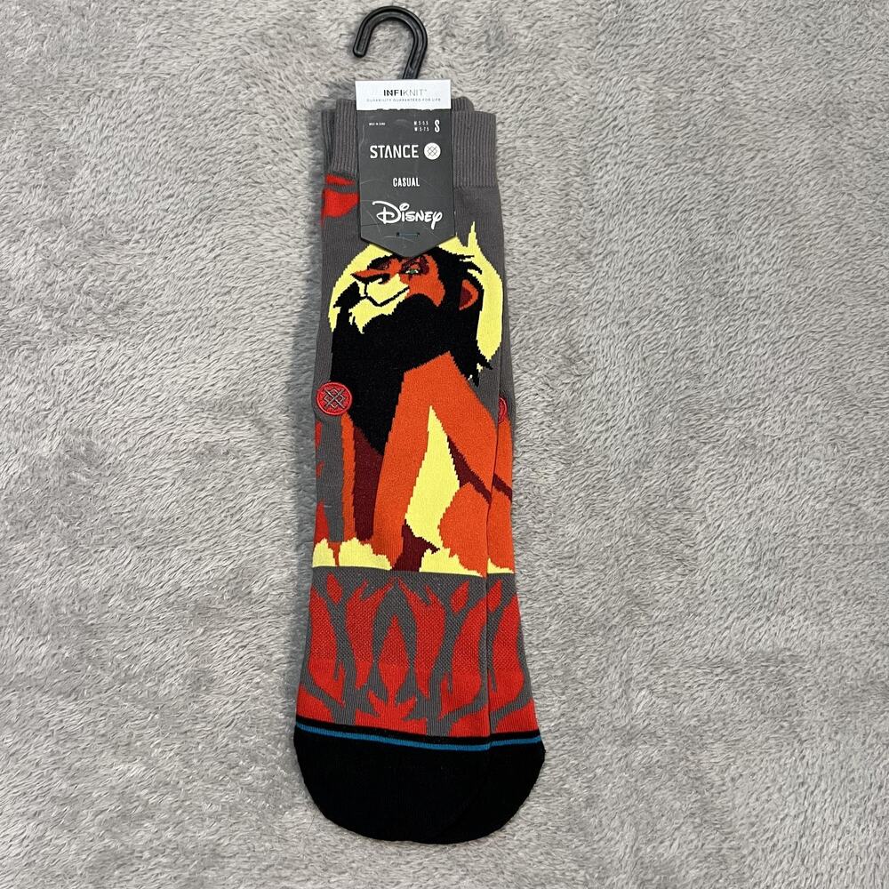 Disney Stance Socks Mens Small Scar Lion King Crew Casual INFIKNIT New